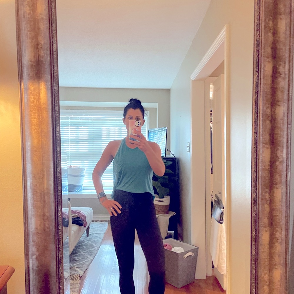 Free People Movement yoga top. Blue Green US Medium.